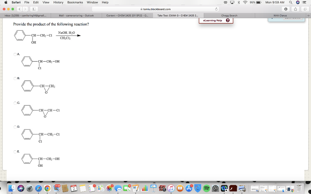 Safari File Edit View History Bookmarks Window Help Inbox 3 259 Camiloring14 Gmail Mail Cameronloring Outlook 1