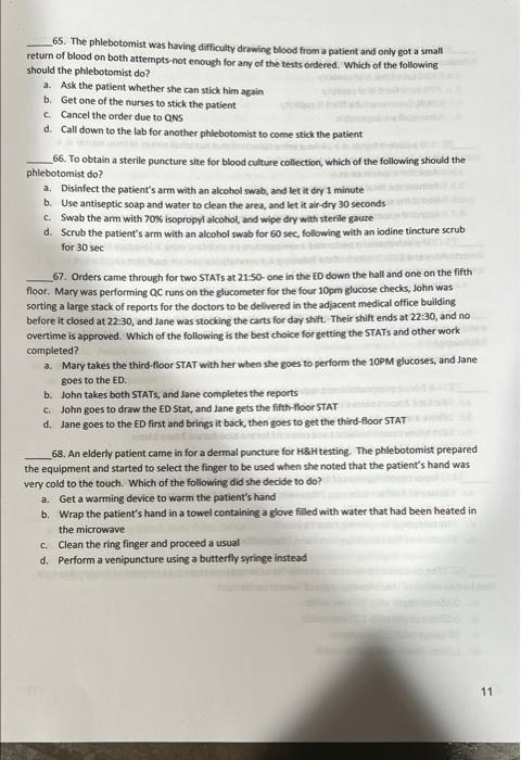 59 Aside From Properly Identifying The Patient Which Of The Following Is The Most Important Step In The Venipuncture P 2