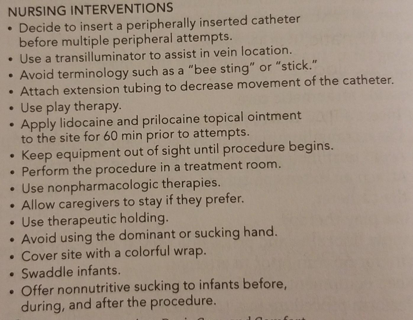Nursing Interventions Decide To Insert A Peripherally Inserted Catheter Before Multiple Peripheral Attempts Use A T 1