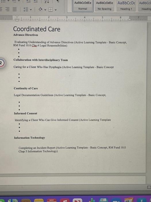 Aabbccddee Aabbccddee Aabbccdc Normal No Spacing Heading 1 1 5 6 Coordinated Care Advance Directives Evaluating Understa 1