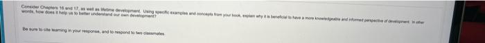 Forum Description Consider Chapter 16 And 17 As Well As Etme Development Using Specific Examples And Concepts From Your 2