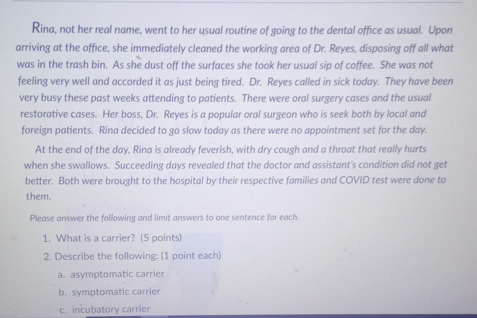 Rina Not Her Real Name Went To Her Usual Routine Of Going To The Dental Office As Usual Upon Arriving At The Office 1