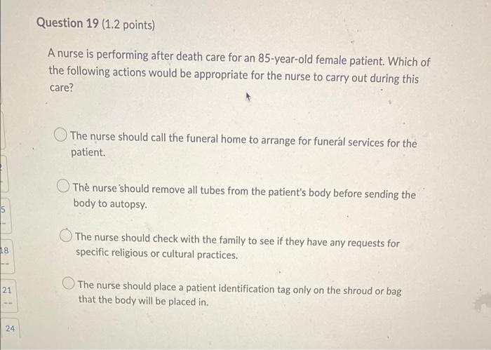 18 Question 18 1 2 Points Terminally Ill Patients Are Often Referred To Palliative Care Or Hospice Care As A Nurse Ca 2