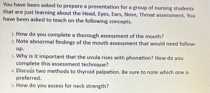 You Have Been Asked To Prepare A Presentation For A Group Of Nursing Students That Are Just Learning About The Head Eye 1