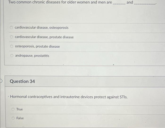 Question 29 Prostatitis May Or May Not Be Bacterial It Commonly Affects Younger Men True False Two Common Chronic Dis 2