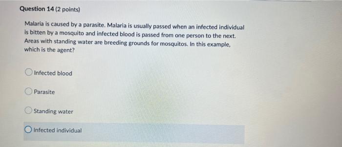 Question 13 2 Points A Screening Test For Malaria Has A Specificity Of 76 What Does This Mean 76 Of Those With Mal 2