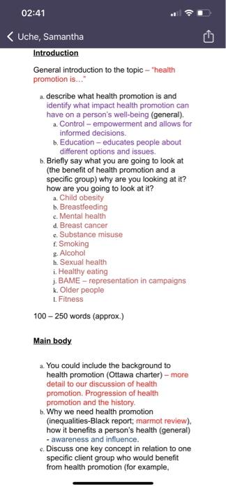 A You Could Include The Background To Health Promotion Ottawa Charter More Detail To Our Discussion Of Health Promo 2