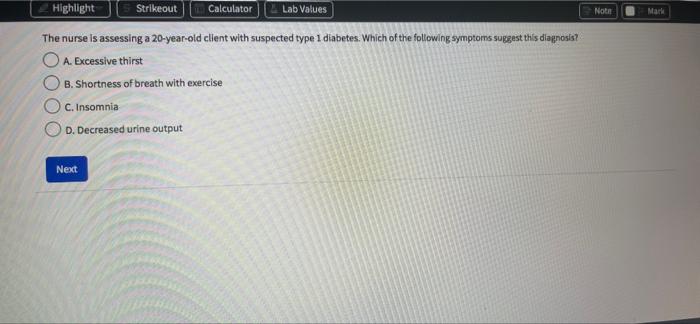 Note Man Comprehensive Practice Test 17 Of 75 Questions Highlight Strikeout Calculator Lab Values The Nurse Is Providing 2