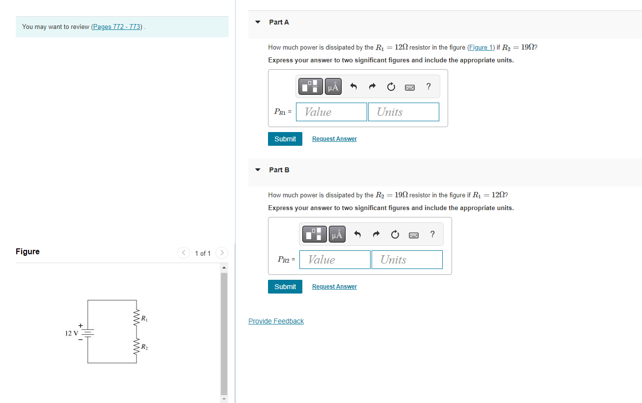 You May Want To Review Pages 772 773 Figure 12 V 1 Of 1 Part A How Much Power Is Dissipated By The R 120 Resistor I 1