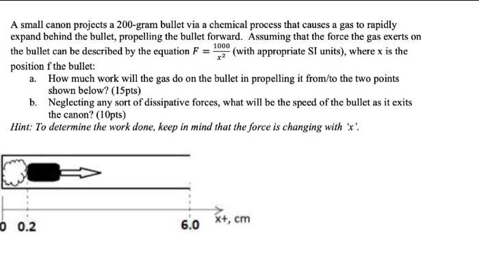 A Small Canon Projects A 200 Gram Bullet Via A Chemical Process That Causes A Gas To Rapidly Expand Behind The Bullet P 1