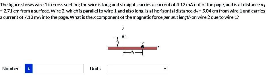 The Figure Shows Wire 1 In Cross Section The Wire Is Long And Straight Carries A Current Of 4 12 Ma Out Of The Page A 1