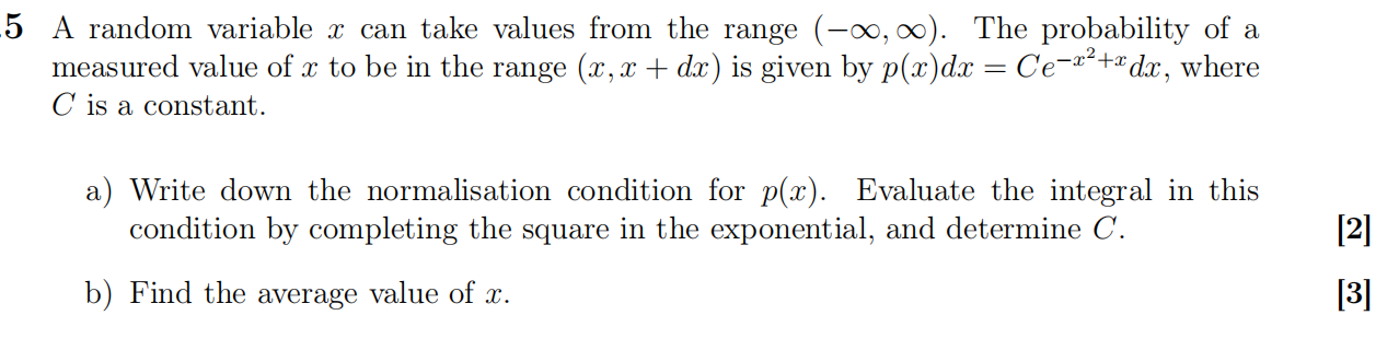 5 A Random Variable X Can Take Values From The Range The Probability Of A Measured Value Of X To Be In The Rang 1