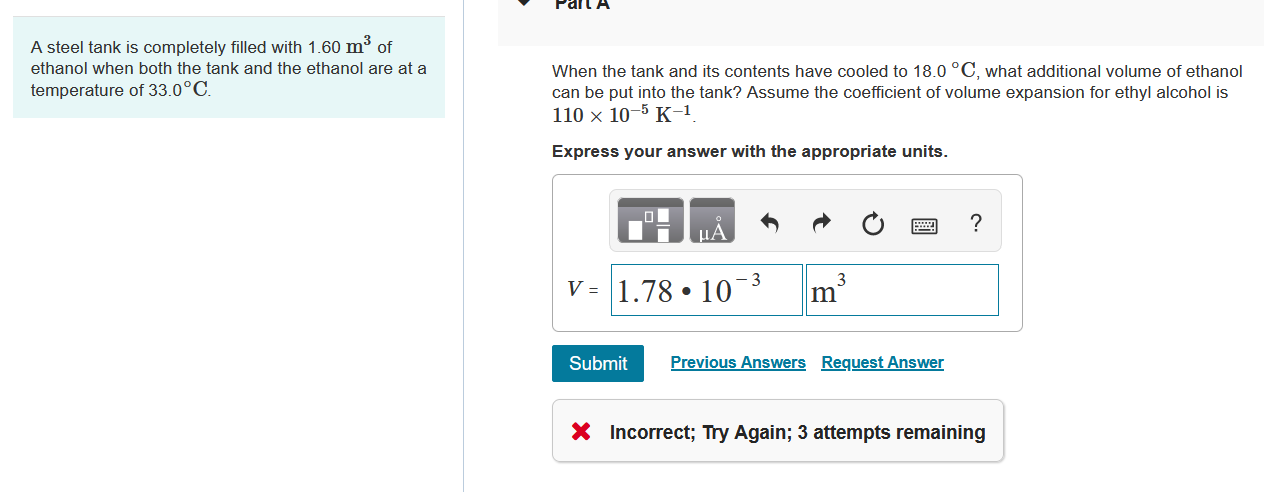 Please Solve The Following Question A Steel Tank Is Completely Filled With 1 60 M3 Of Ethanol When Both The Tank And Th 1