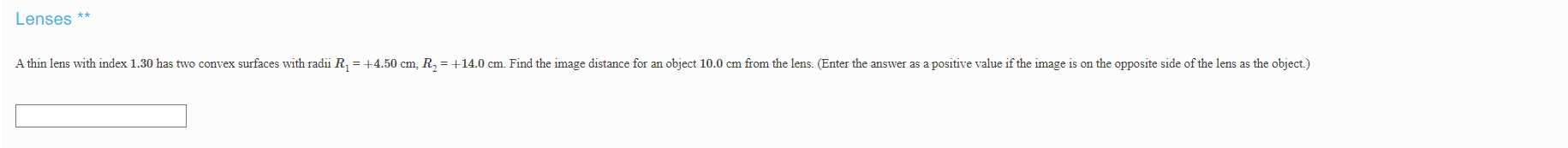 Lenses The Lenses In The Figure Below Are All Made Of Glass Of Index 1 50 And Have Surfaces With Radii Of Curvature O 2