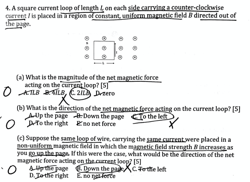 4 A Square Current Loop Of Length L On Each Side Carrying A Counter Clockwise Current Is Placed In A Region Of Consta 1