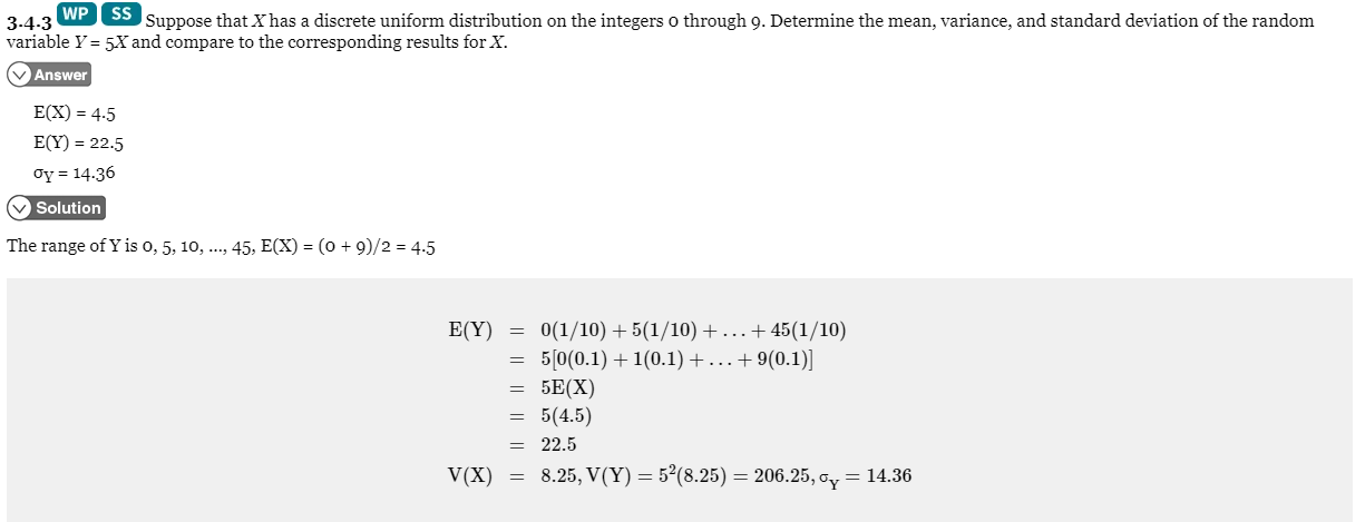 Suppose That X Has A Discrete Uniform Distribution On The Integers 0 Through 9 Determine The Mean Variance And Standa 1