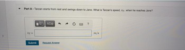 Tarzan My91 5 Kg Is Perched On A Cliff 16 1 Meters Above Jane S Level Answer The Three Parts Below Using Three Sig F 2
