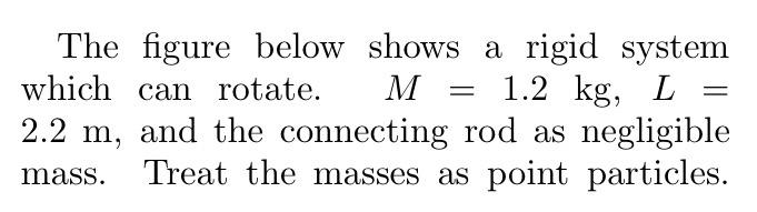 The Figure Below Shows A Rigid System Which Can Rotate M 1 2 Kg L 2 2 M And The Connecting Rod As Negligible Mass 1