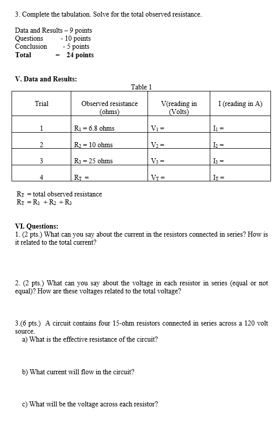 1 The Current In Every Part Of The Circuit Is The Same I I I 13 2 The Voltage Across The Group Of Resistors In 5