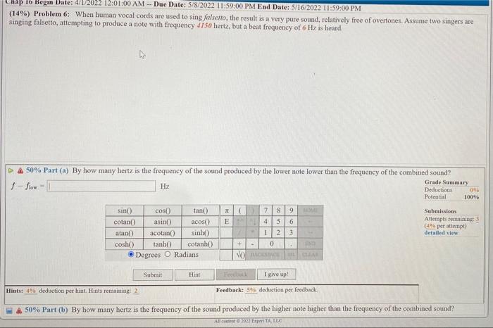 Chap 16 Begin Date 4 1 2022 12 01 00 Am Due Date 5 8 2022 11 59 00 Pm End Date 5 16 2022 11 59 00 Pm 14 Problem 1