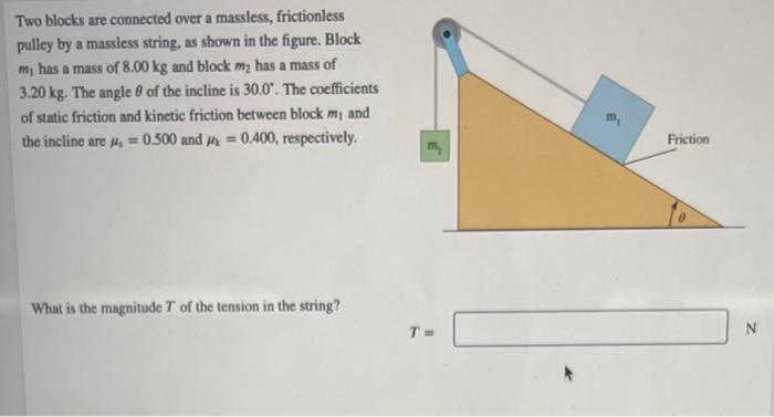 Two Blocks Are Connected Over A Massless Frictionless Pulley By A Massless String As Shown In The Figure Block My Has 1