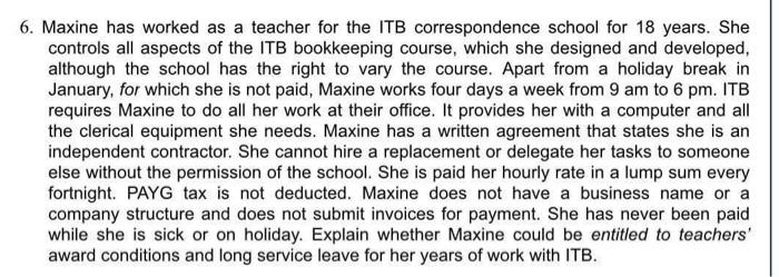 6 Maxine Has Worked As A Teacher For The Itb Correspondence School For 18 Years She Controls All Aspects Of The Itb Bo 1