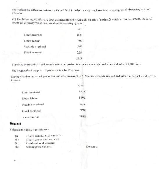 As Explain The Difference Between A Fix And Flexible Budget Stating Which One Is More Appropriate For Hudgetary Control 1