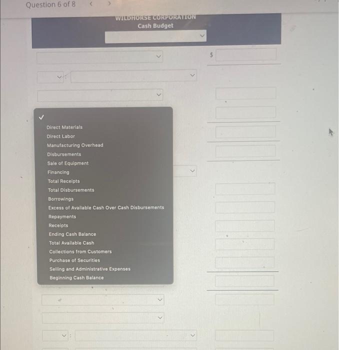 View Police Current Attempt In Progress Wildhorse Corporation Is Projecting A Cash Balance Of 39 000 In Its December 31 3