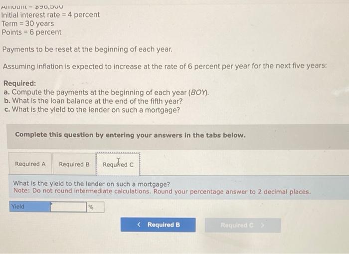A Price Level Adjusted Mortgage Plam Is Made With The Following Terms Amount 96 500 Initial Interest Rate 4 Perc 4