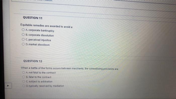 Question 7 Used As A Defense When The Contract Contains Significantly Unfair Terms Against The Party With Less Bargainin 3