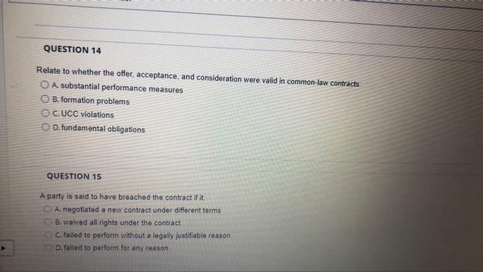 Question 7 Used As A Defense When The Contract Contains Significantly Unfair Terms Against The Party With Less Bargainin 4