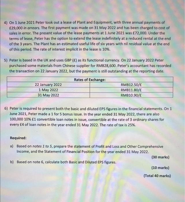 Question 1 The Following Trial Balance Relates To Peter Ltd As At 31 May 2022 Revenue Cost Of Sales Distribution Costs A 2