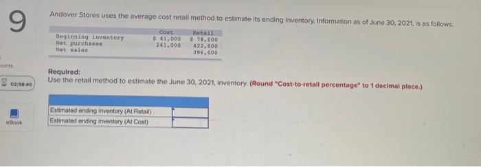 Help 00 8 Henderson Company Uses The Gross Profit Method To Estimate Ending Inventory And Cost Of Goods Sold When Prepar 2