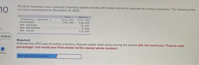 Help 00 8 Henderson Company Uses The Gross Profit Method To Estimate Ending Inventory And Cost Of Goods Sold When Prepar 3