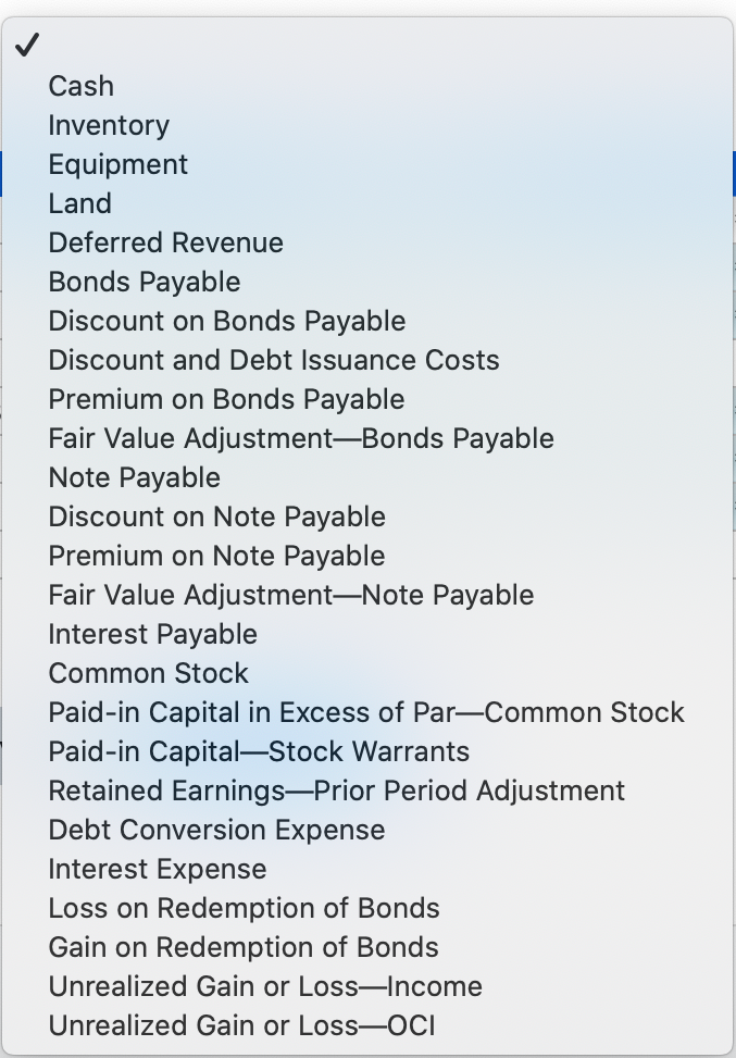 Account Name List Problem Selections Go Into Account Name 1