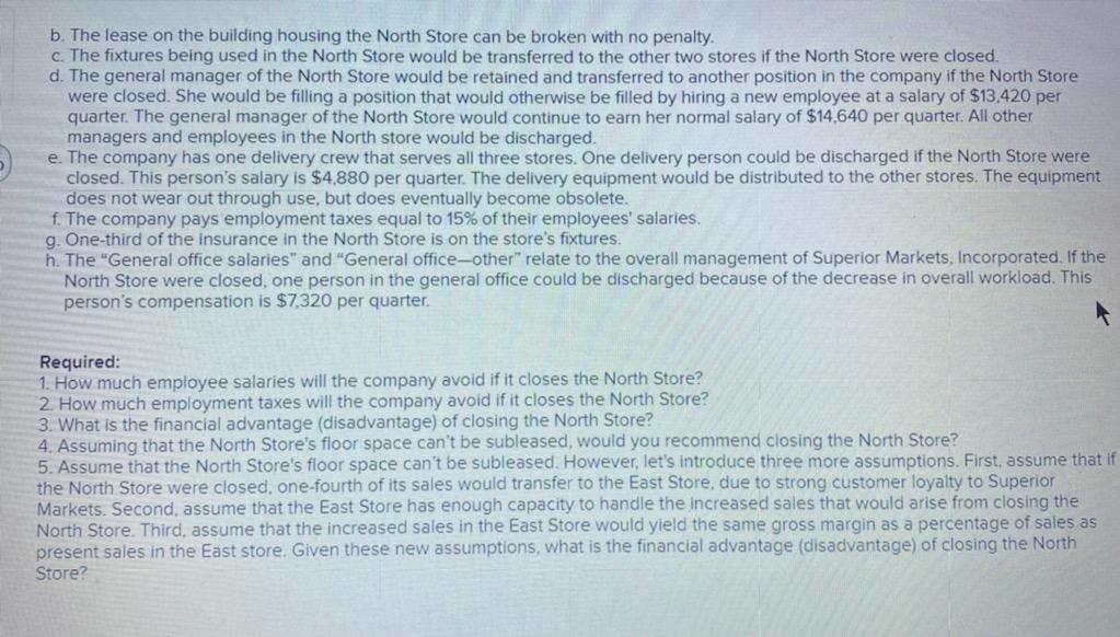 Superior Markets Incorporated Operates Three Stores In A Large Metropolitan Area A Segmented Absorption Costing Inco 2