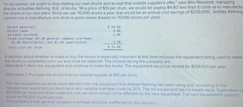 In My Opinion We Ought To Stop Making Our Own Drums And Accept That Outside Supplier S Offer Said Wim Niewindt Mana 1