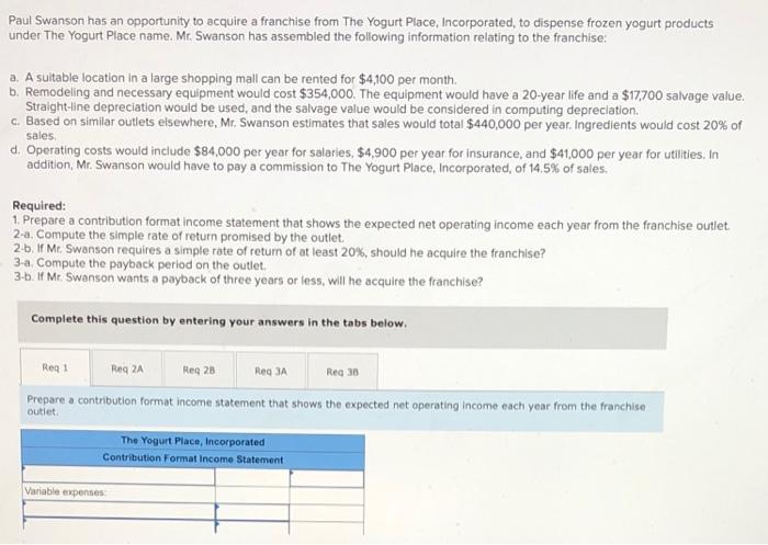 Paul Swanson Has An Opportunity To Acquire A Franchise From The Yogurt Place Incorporated To Dispense Frozen Yogurt Pr 1