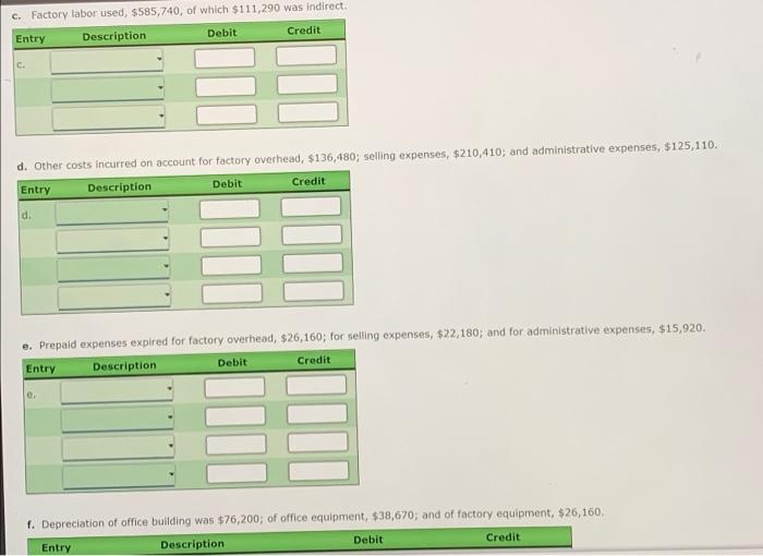 Entries For Costs In A Job Order Cost System Velasco Co Uses A Job Order Cost System The Following Data Summarize The 2