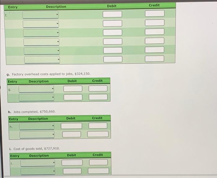 Entries For Costs In A Job Order Cost System Velasco Co Uses A Job Order Cost System The Following Data Summarize The 3