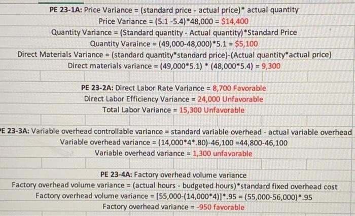 Pe 23 6a Income Statement With Variances Obj 5 Prepare An Income Statement Through Gross Profit For Venneman Company For 2