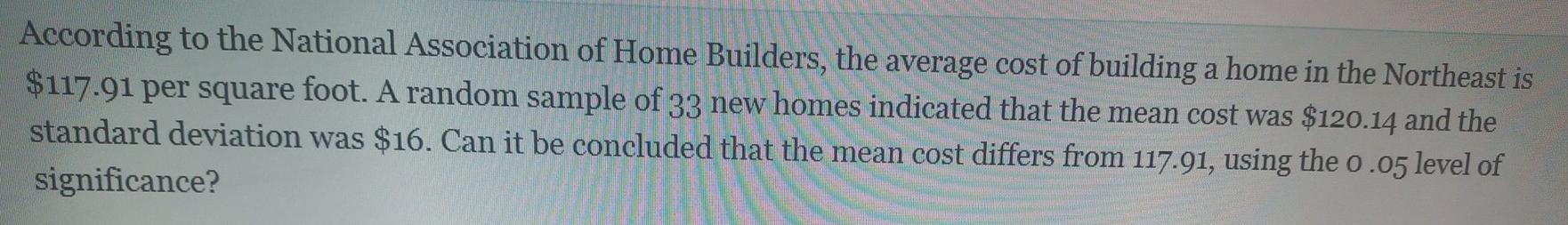 According To The National Association Of Home Builders The Average Cost Of Building A Home In The Northeast Is 117 91 1