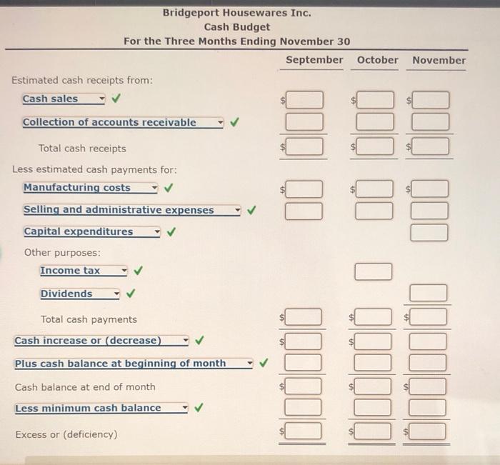 Ebook Show Me How Cash Budget The Controller Of Bridgeport Housewares Inc Instructs You To Prepare A Monthly Cash Budget 2