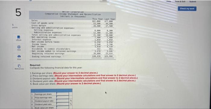 Chapter 15 Hw Help Check My Were 07 5 5 Comparative Financial Statements For Weller Corporation A Merchandising Company 2