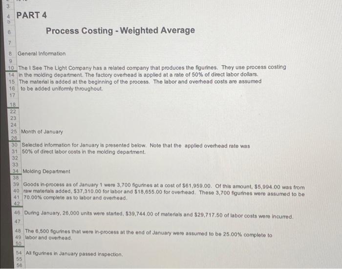 3 4 Part 4 6 Process Costing Weighted Average 7 8 General Information 9 10 The I See The Light Company Has A Related 1