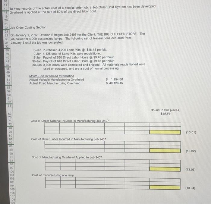 3 4 Part 4 6 Process Costing Weighted Average 7 8 General Information 9 10 The I See The Light Company Has A Related 3