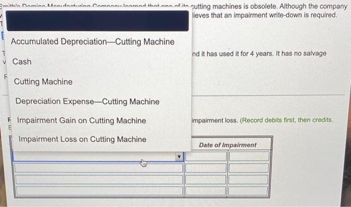Smith S Domino Manufacturing Company Learned That One Of Its Cutting Machines Is Obsolete Although The Company Will Con 3
