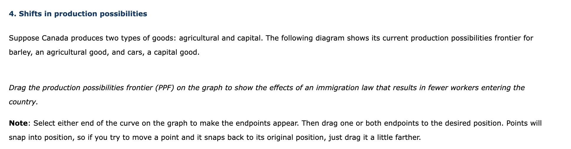 4 Shifts In Production Possibilities Suppose Canada Produces Two Types Of Goods Agricultural And Capital The Followin 1