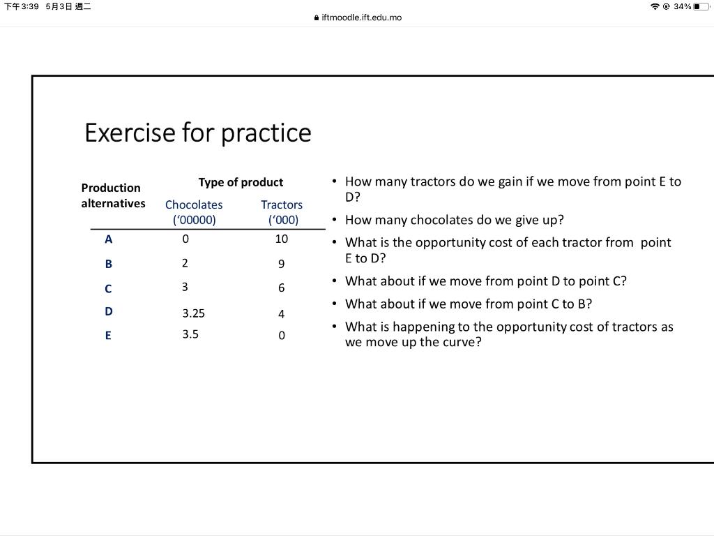F3 39 533 34 Iftmoodle Ift Edu Mo Exercise For Practice Production Alternatives How Many Tractors Do We Gain If We 1