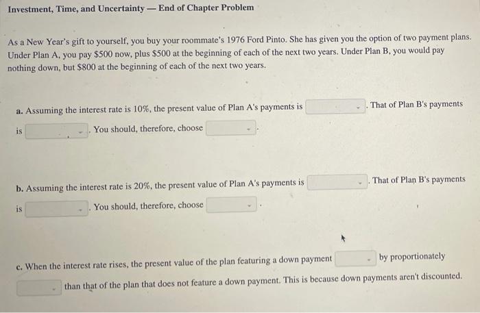 B First Two Blanks Are Numbers Third Blank Is Plan A Plan B C First Blank Rises Fall Second Blank More Less 2